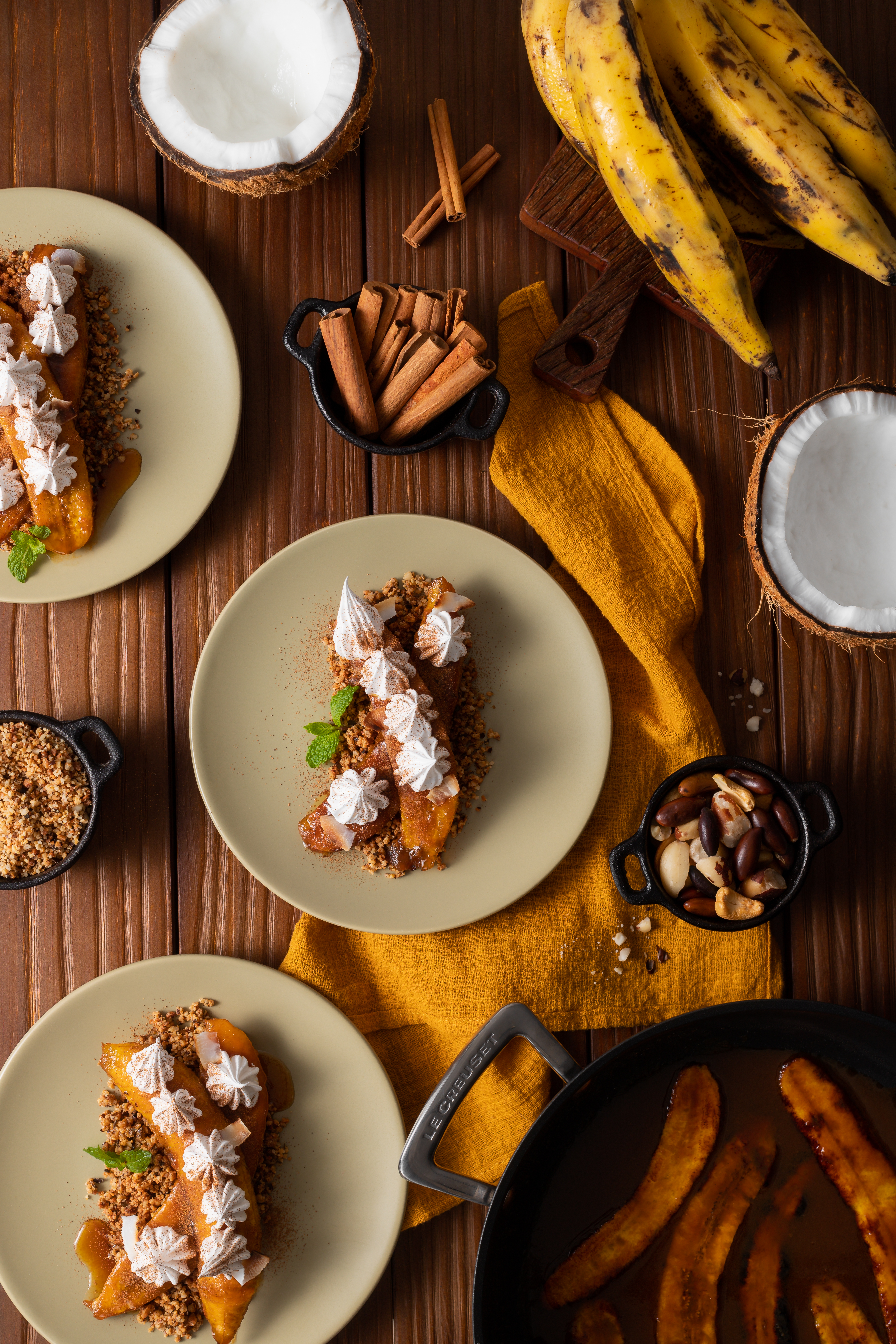 Torta Banoffee Desconstruída sem glúten, sem lactose e vegana 