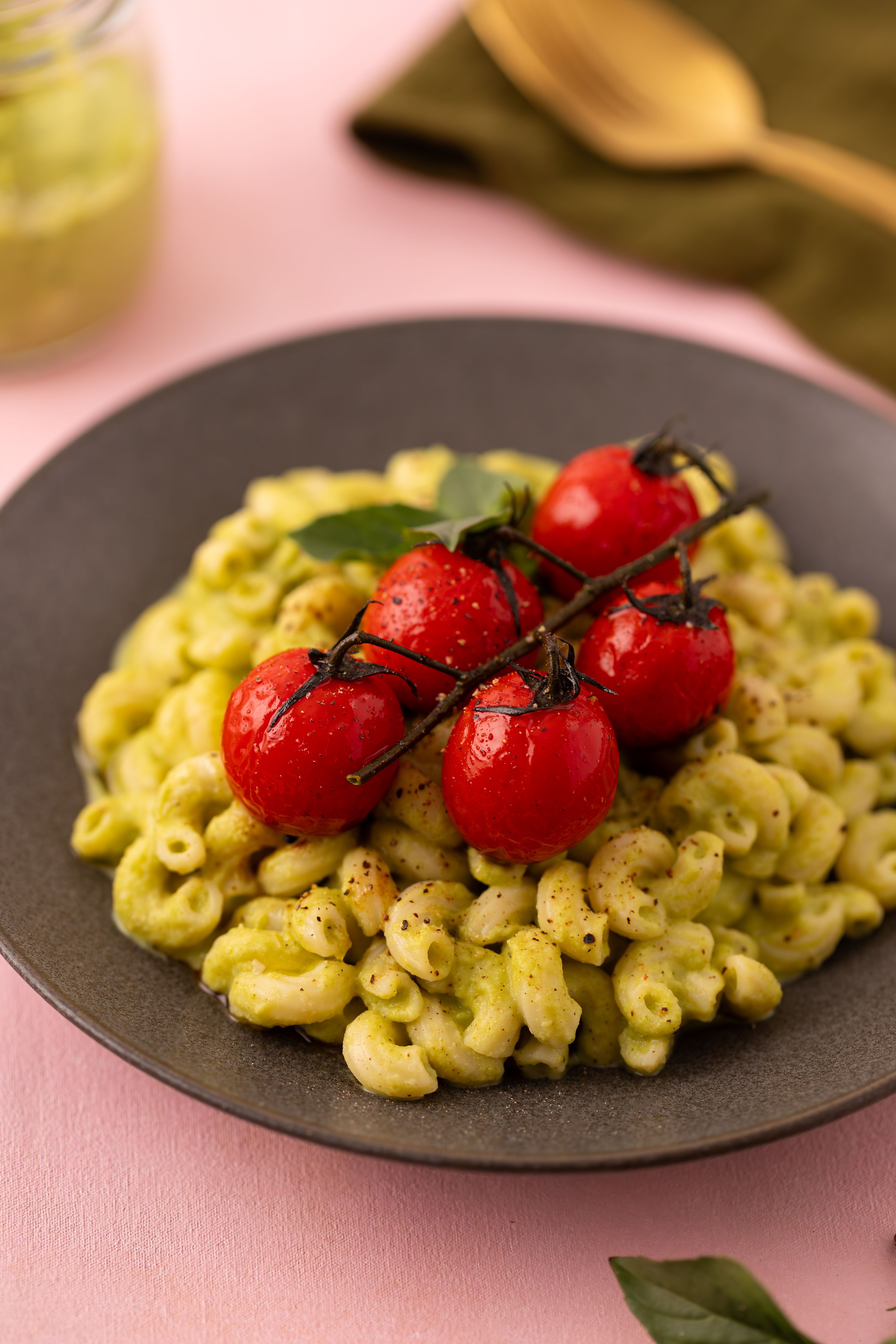 macarrão verde vegano