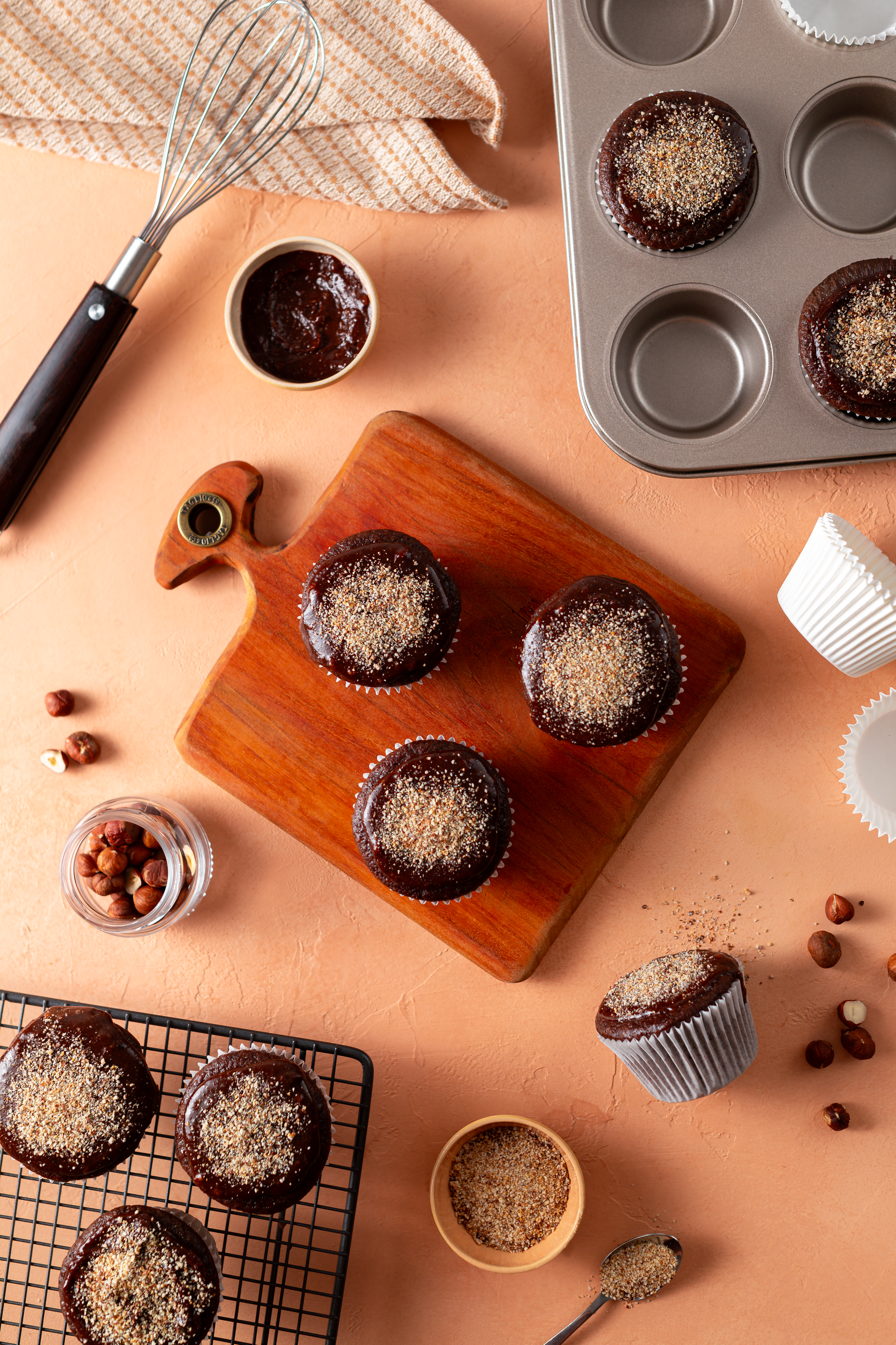 receita de cupcake de avelã com chocolate (sabor nutella)