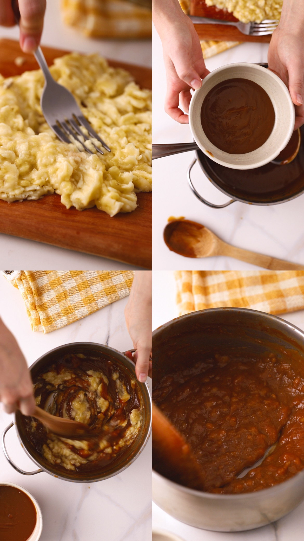 preparo do doce de leite de banana do sorvete de banoffee vegano 