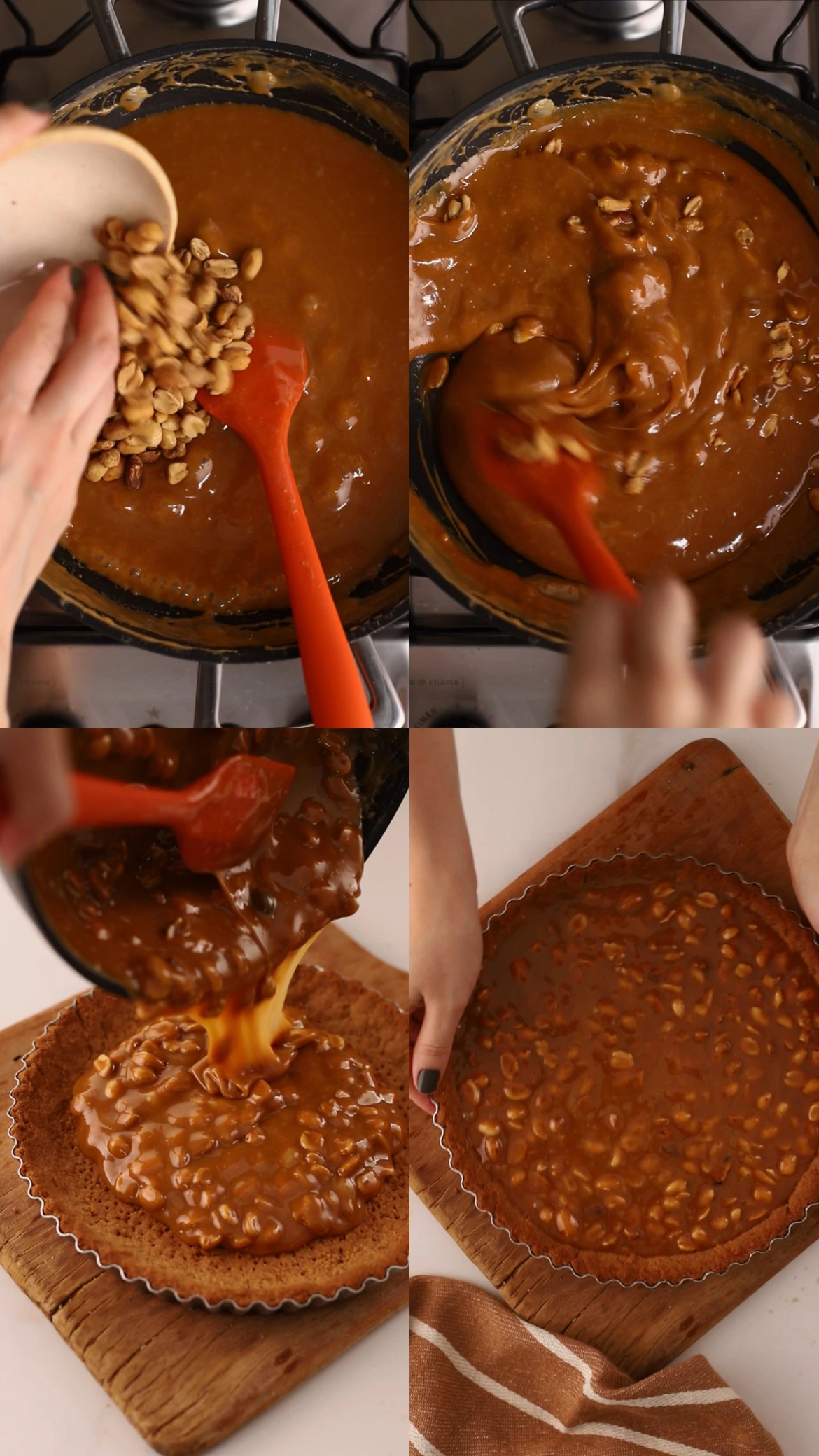 como preparar o caramelo da Torta Snickers Vegana