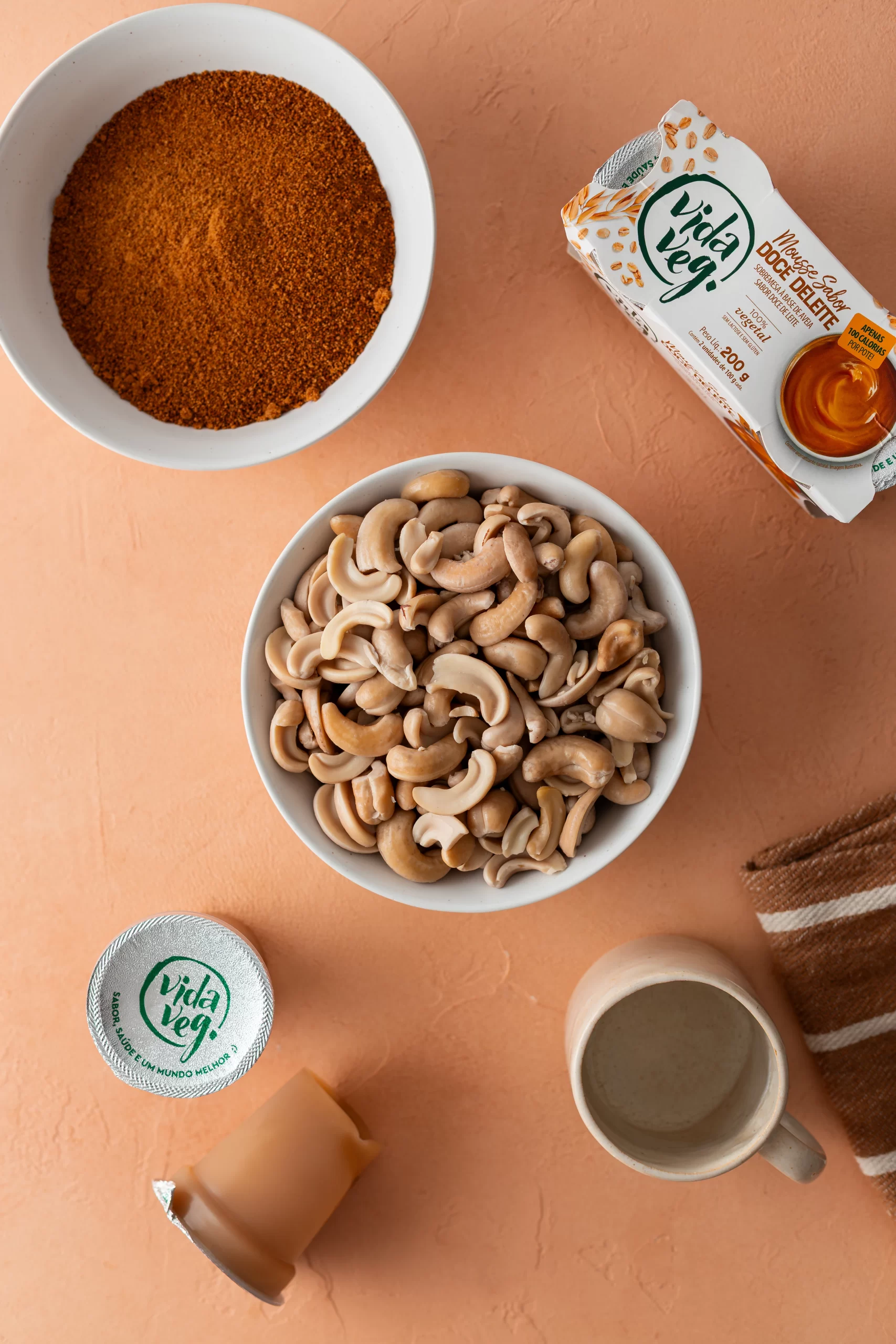 ingredientes do doce de leite vegano do bolo pão de melado vegano
