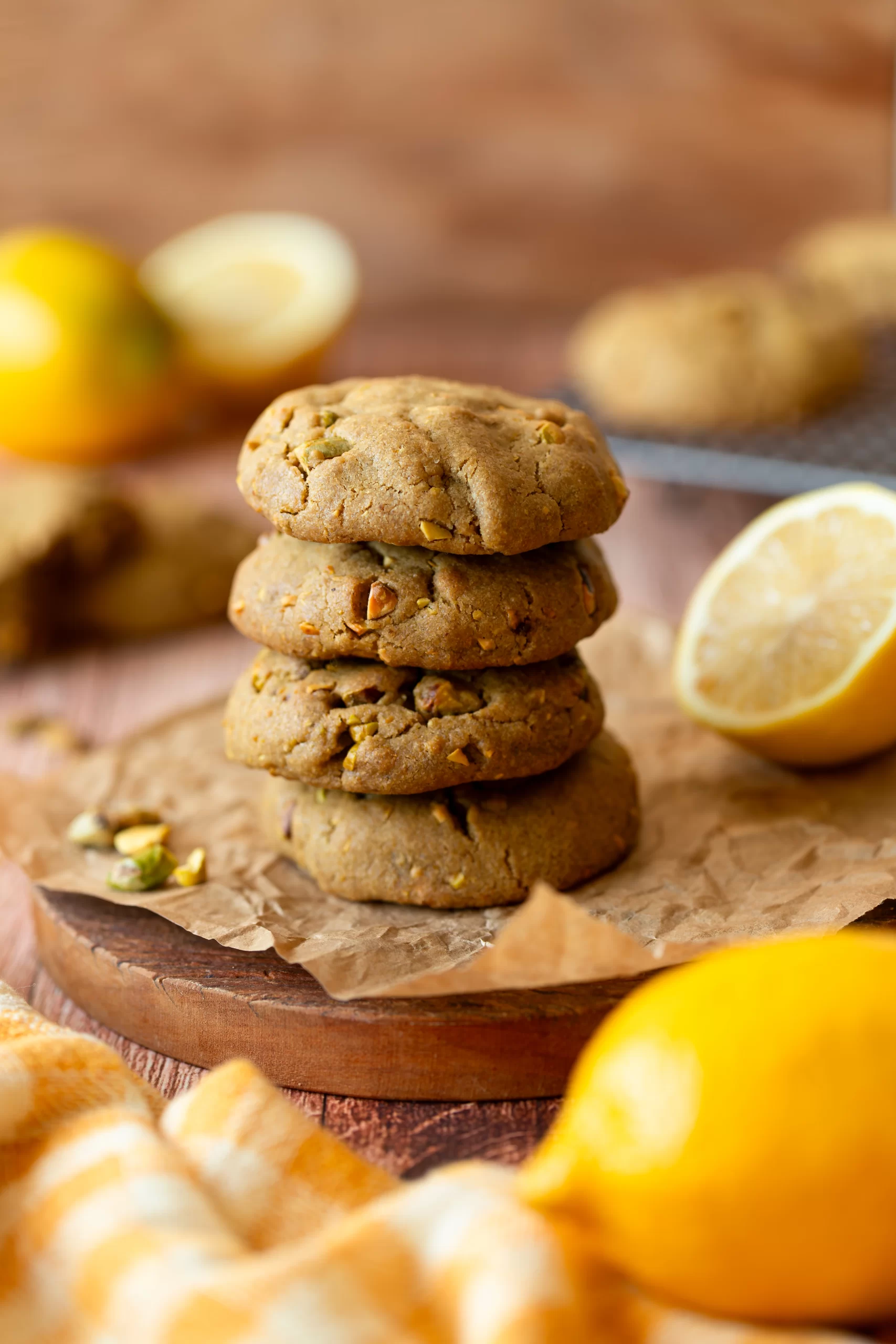 Cookie de Limão com Pistache vegano