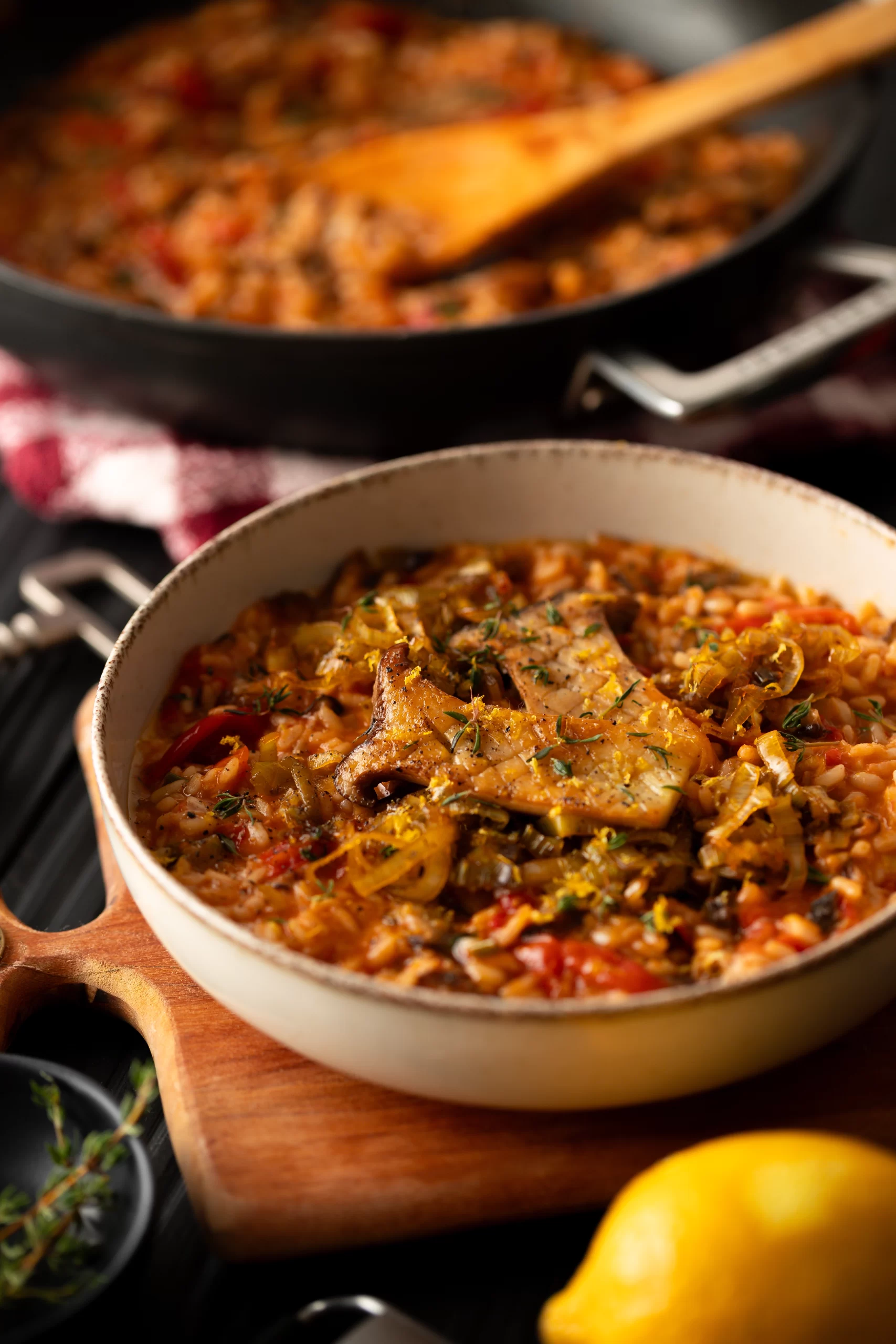 Risoto de Cogumelos com Tomate e Alho Poró