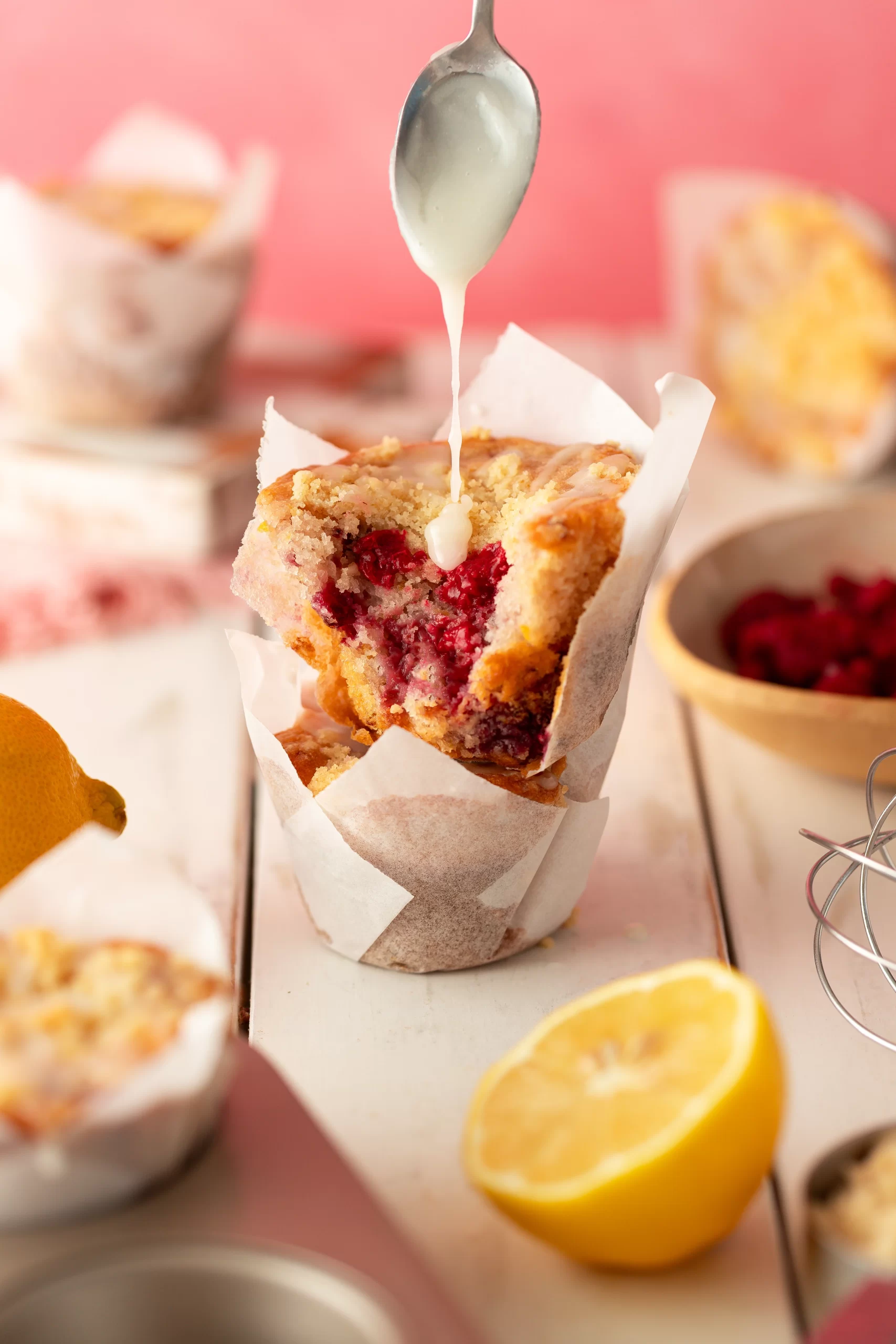 Muffin de Limão Siciliano com Framboesa